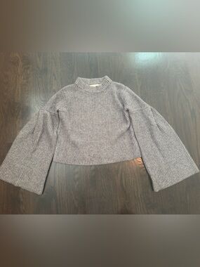 Endless Rose Chunky Knit Crewneck Sweater in Gray